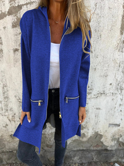 JULIA Long-Sleeve Zip Cardigan