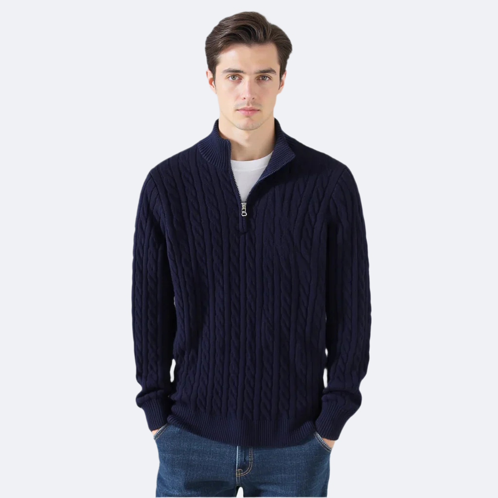 Valerio Cable Zip Sweater – Valourás