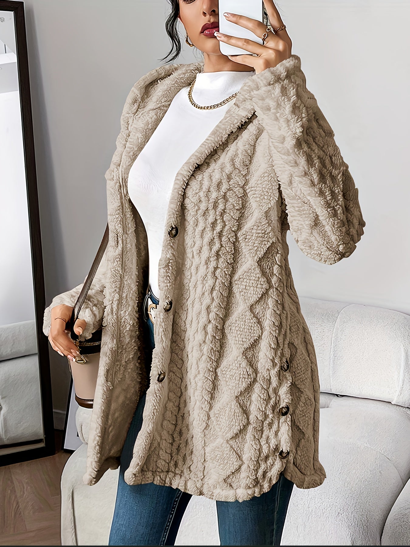 Elise Plush Hooded Cardigan