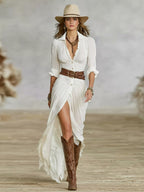 Soléane - Elegant Pleated Dress