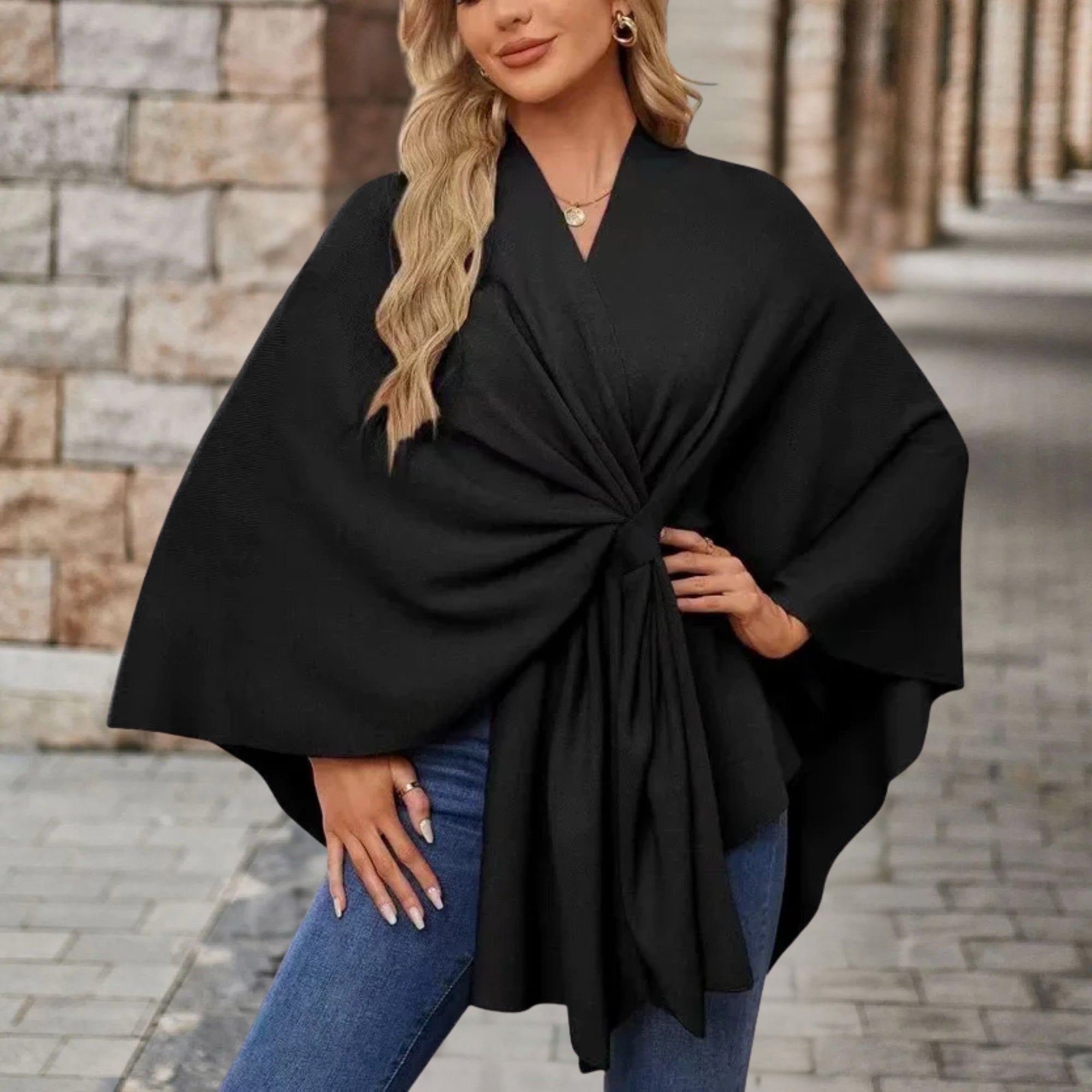 Silei Elegant Poncho Sweater