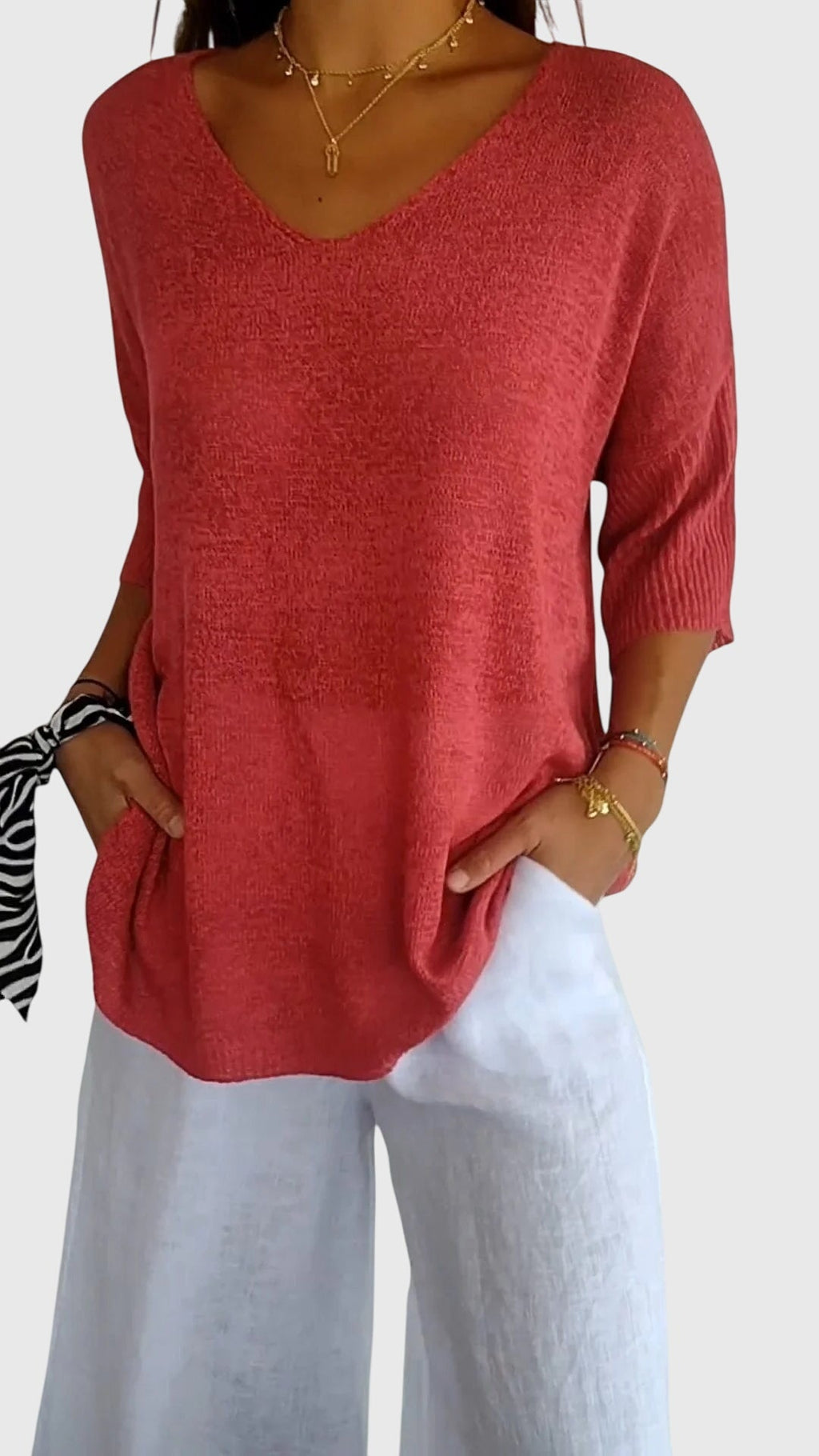 Cassandra™ Elegant V-Neck Top