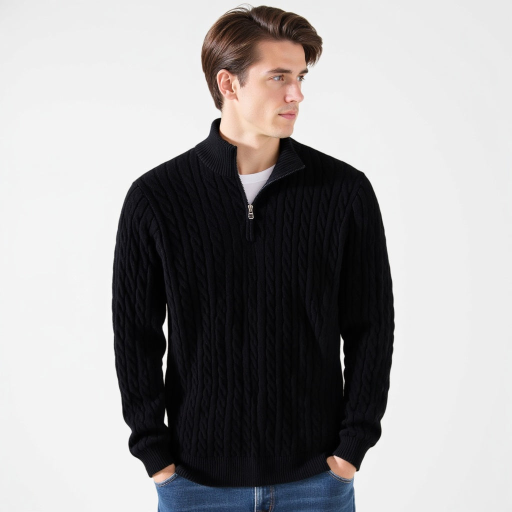 Valerio Cable Zip Sweater – Valourás
