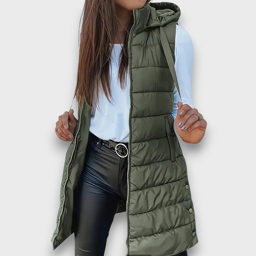 Kaira Casual sleeveless hooded puffer vest