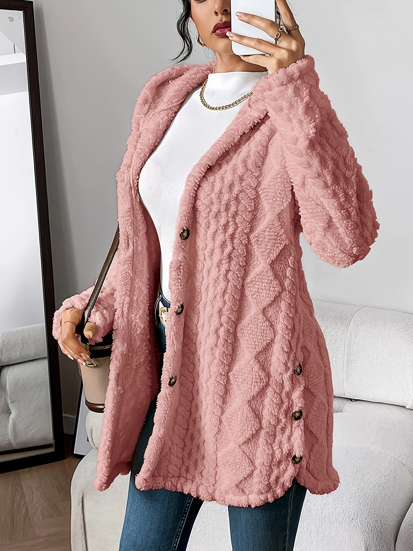 Elise Plush Hooded Cardigan
