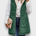 Marla Reversible fleece-lined hooded vest