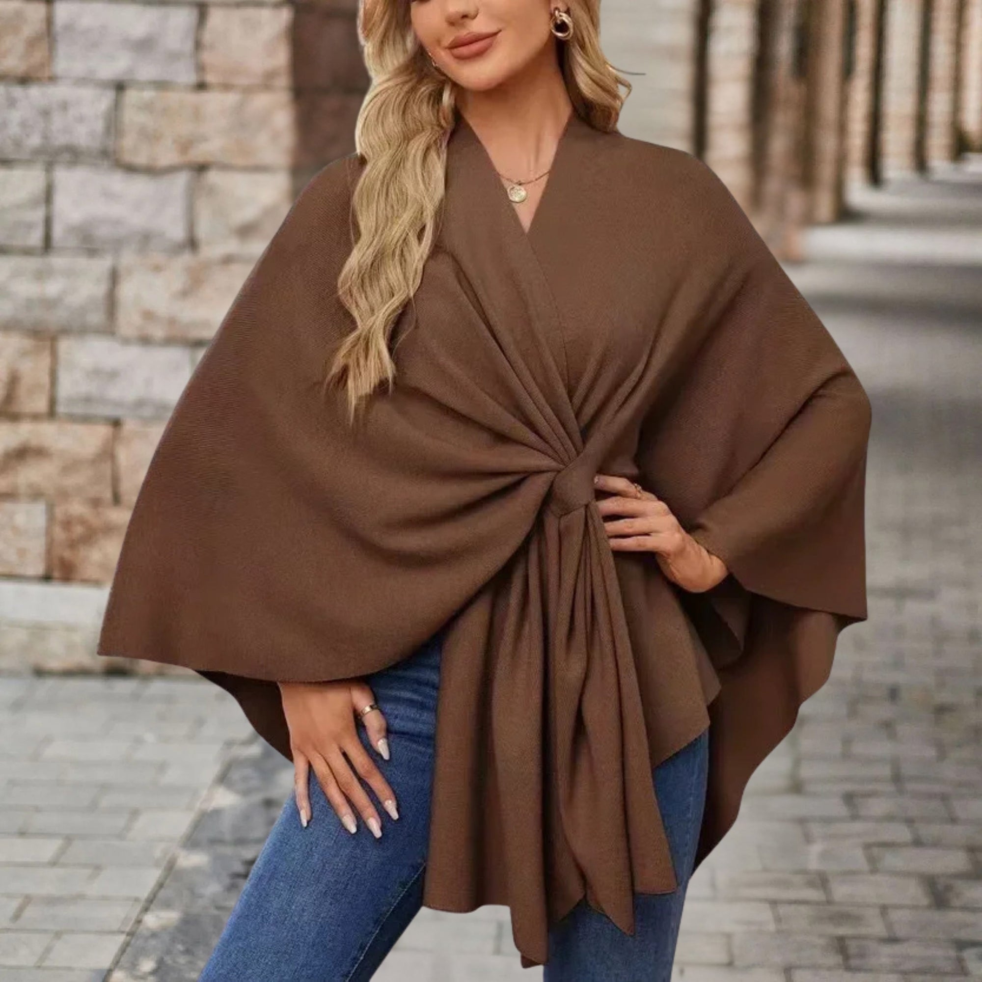 Silei Elegant Poncho Sweater