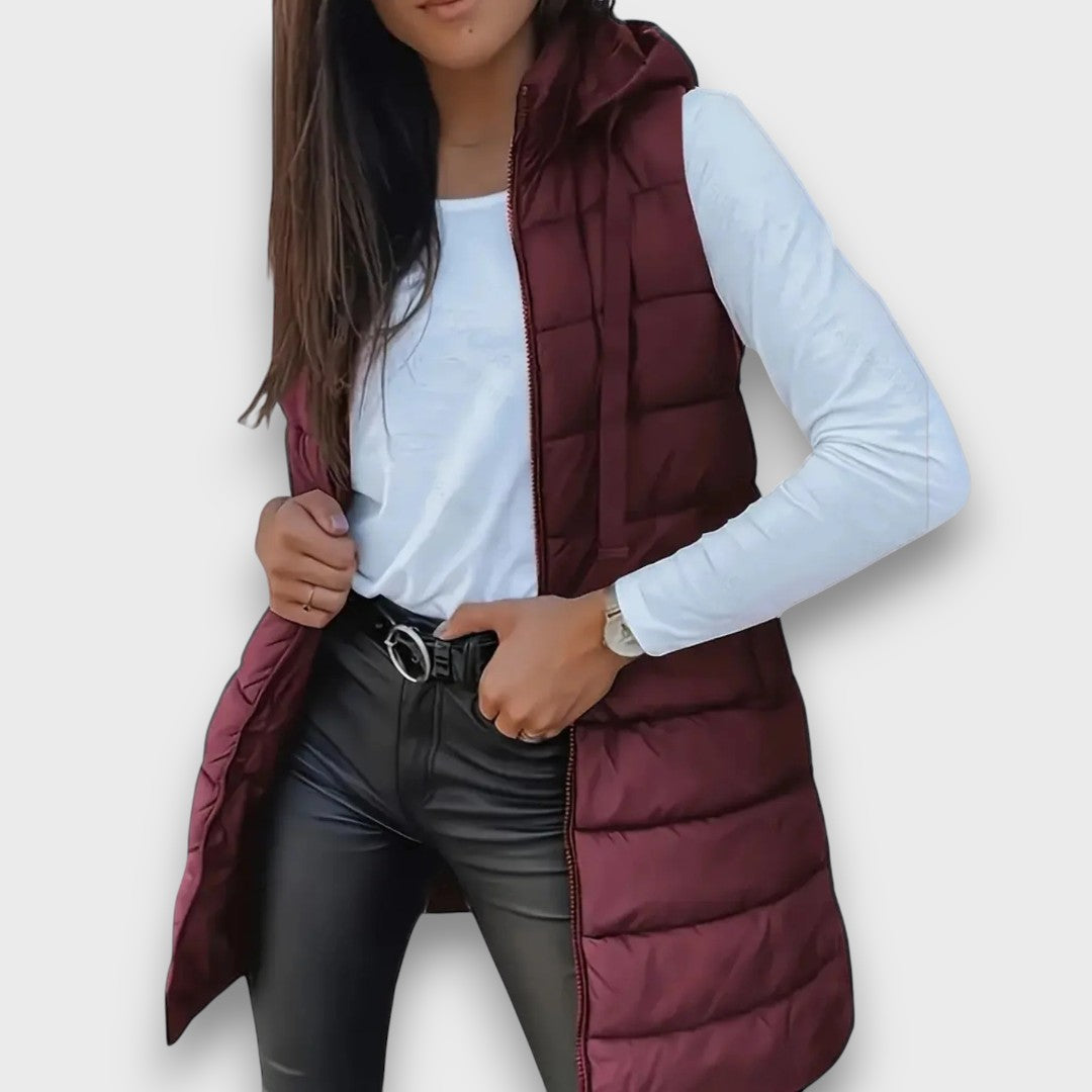 Kaira Casual sleeveless hooded puffer vest