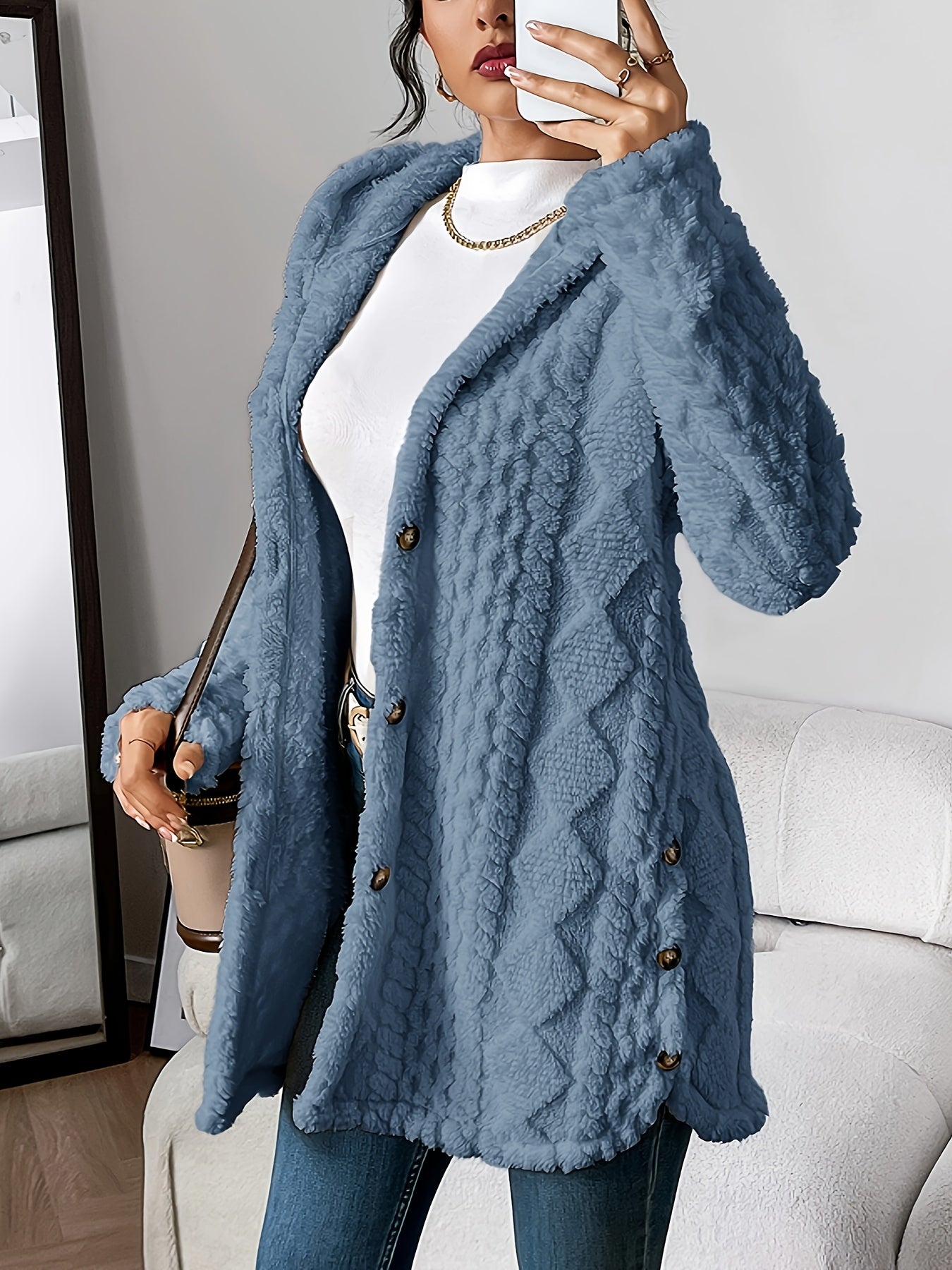 Elise Plush Hooded Cardigan