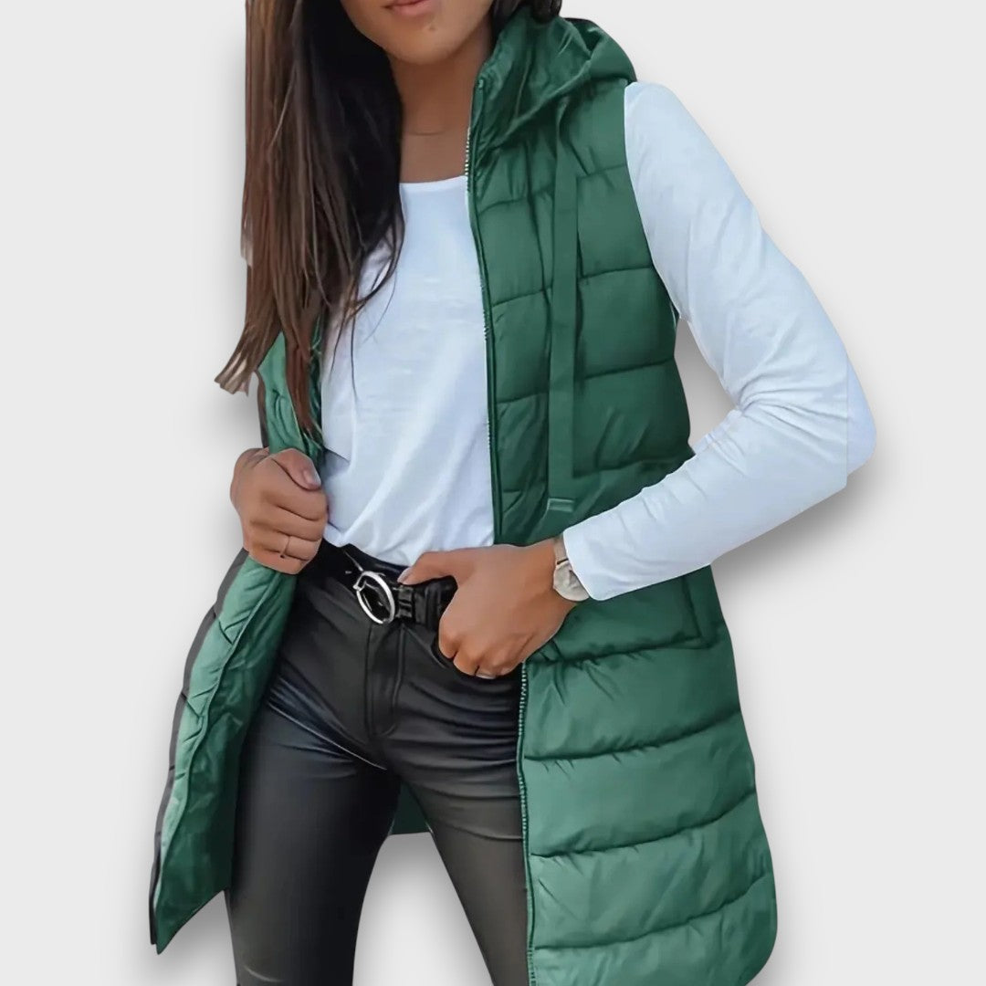 Kaira Casual sleeveless hooded puffer vest