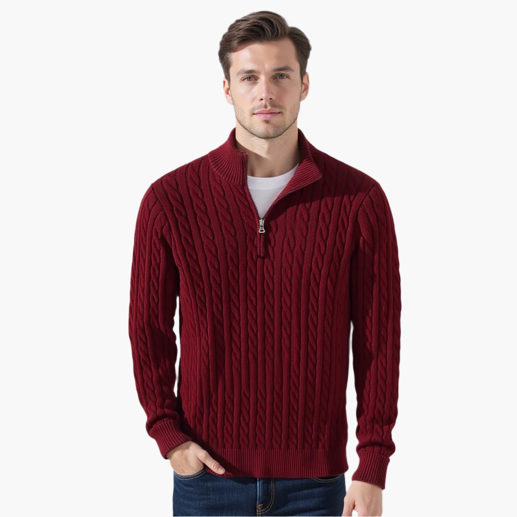 Valerio Cable Zip Sweater – Valourás
