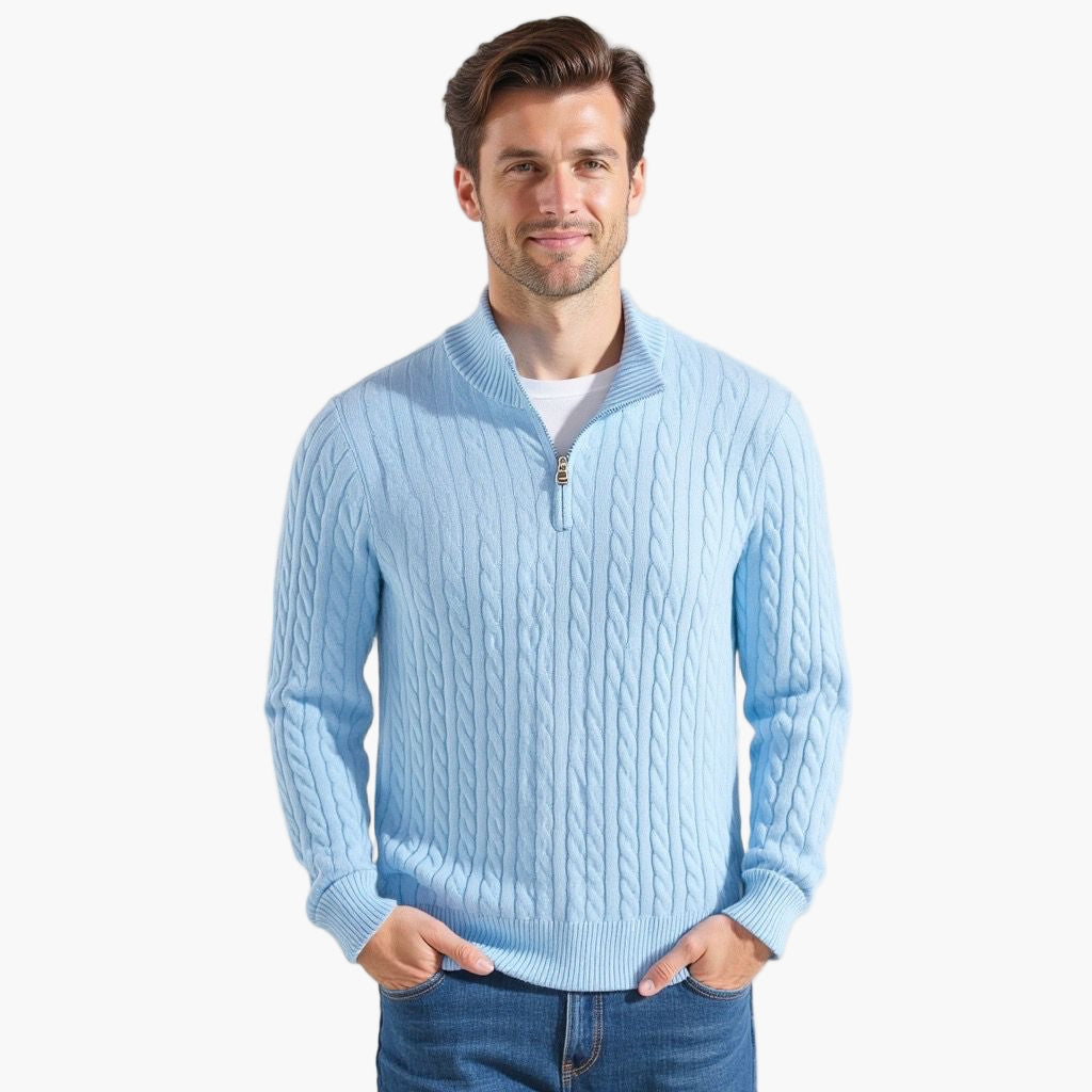 Valerio Cable Zip Sweater – Valourás