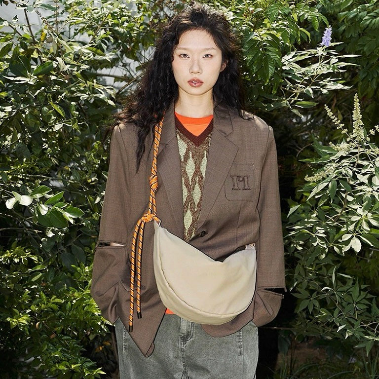 Nancy Knotted Nylon Crescent Bag