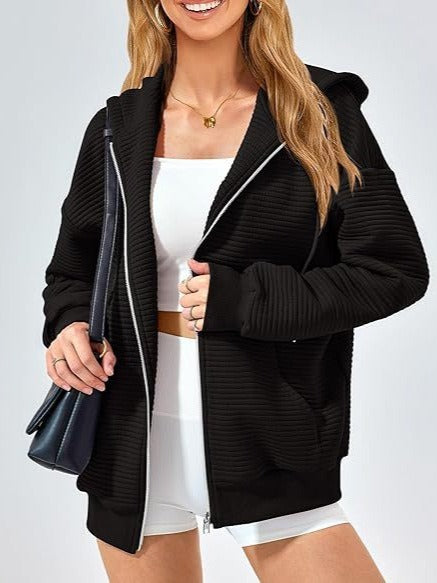 Elena Quilted Zip Hoodie