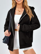 Elena Quilted Zip Hoodie