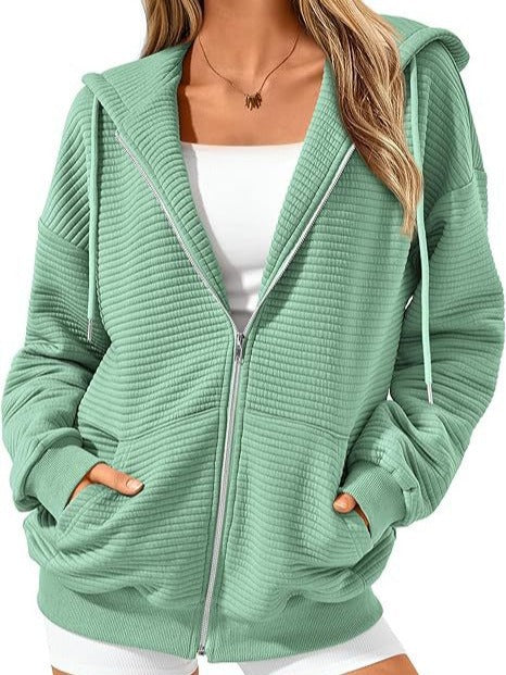 Elena Quilted Zip Hoodie