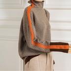 Elenor | Herringbone Luxe Turtleneck