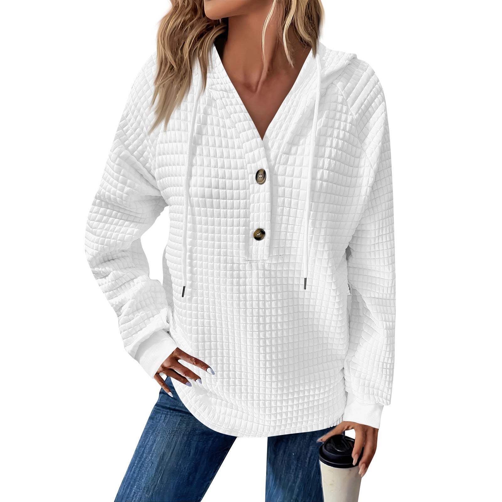 Sophie Quilted Button Hoodie