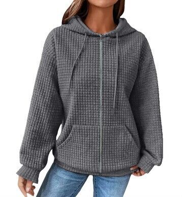 Lena Waffle Zip Hoodie