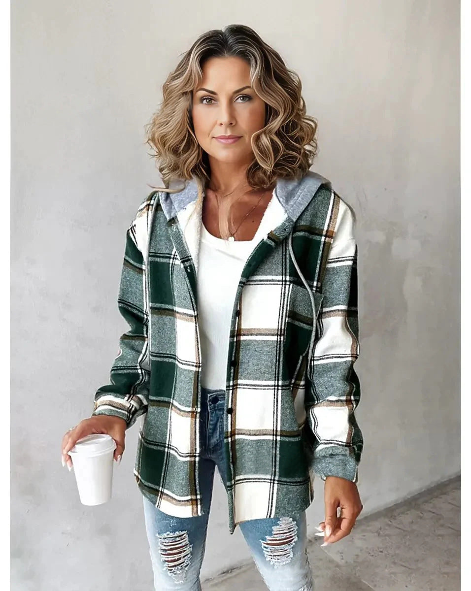 Hazel Plaid Hooded Jacket