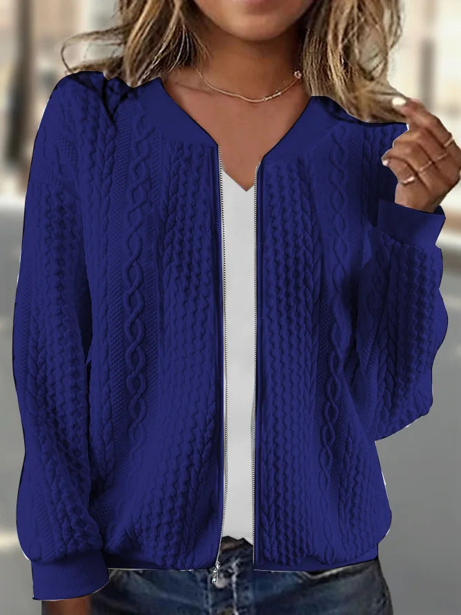 Isabella Cable Zip Cardigan