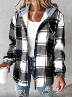 Hazel Plaid Hooded Jacket