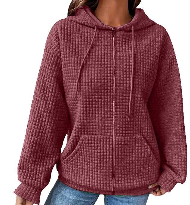 Lena Waffle Zip Hoodie