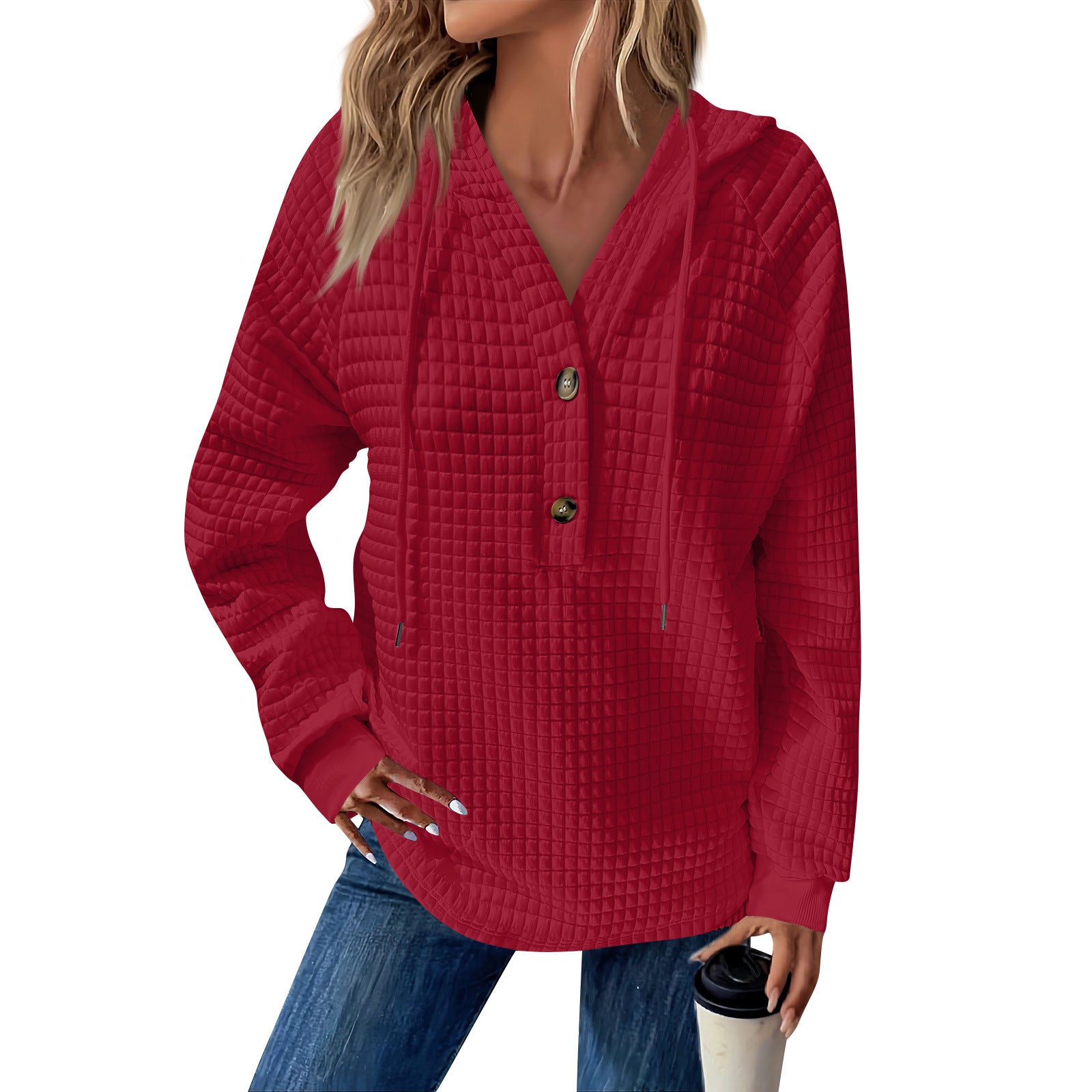 Sophie Quilted Button Hoodie