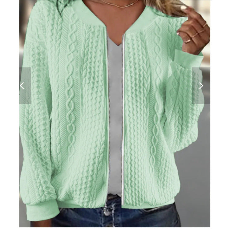 Isabella Cable Zip Cardigan