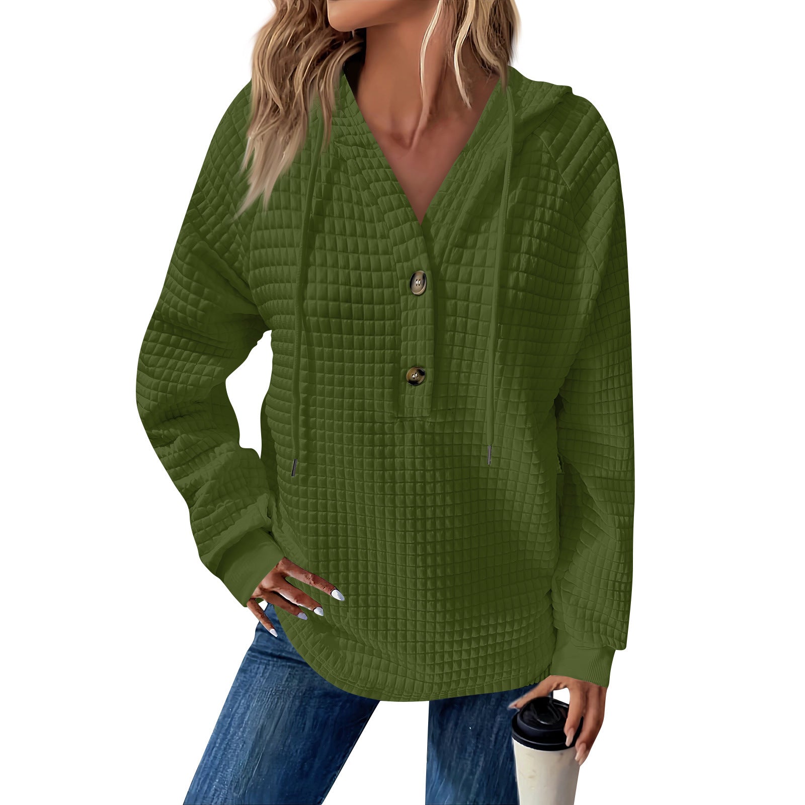 Sophie Quilted Button Hoodie