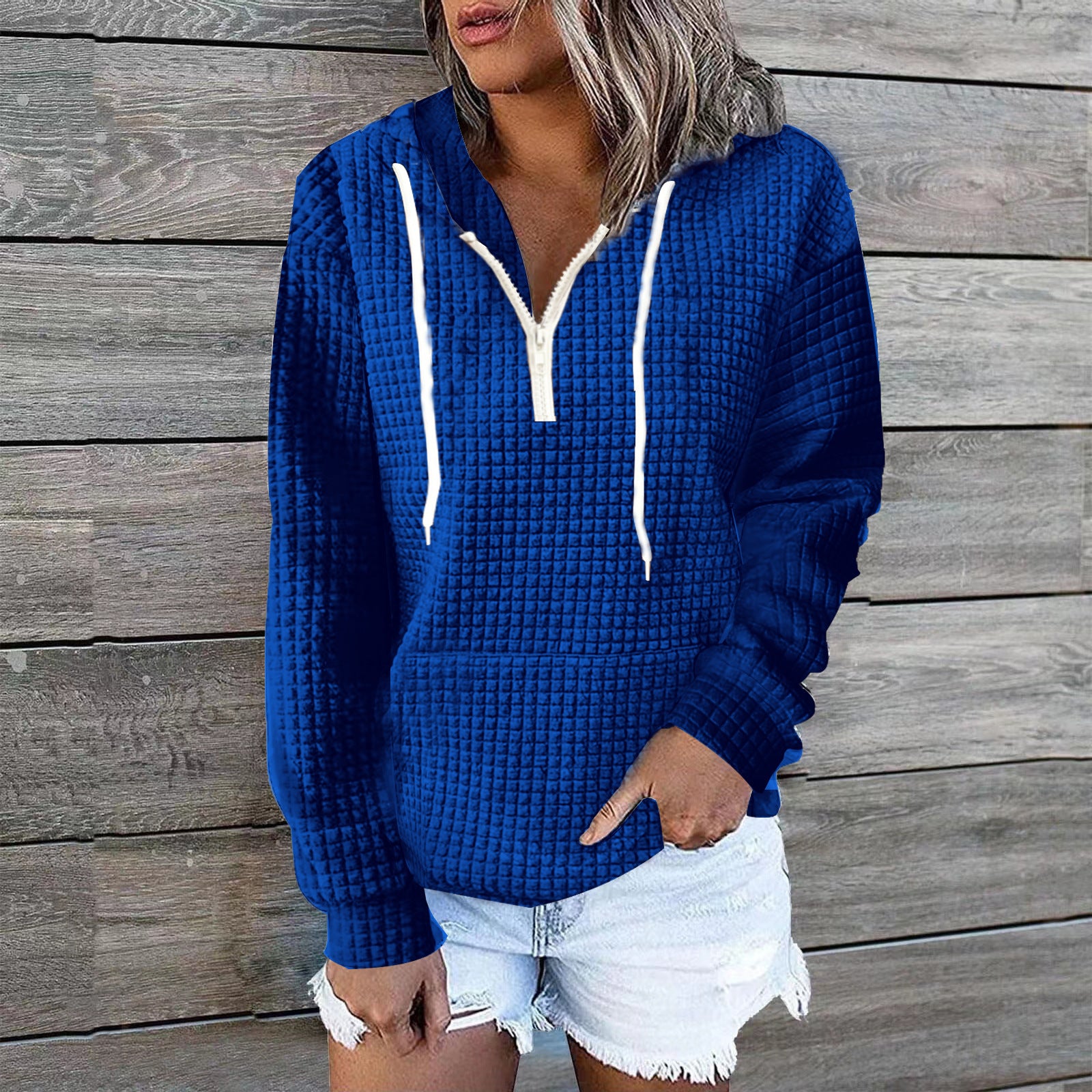 Clara Quilted Half-Zip Hoodie