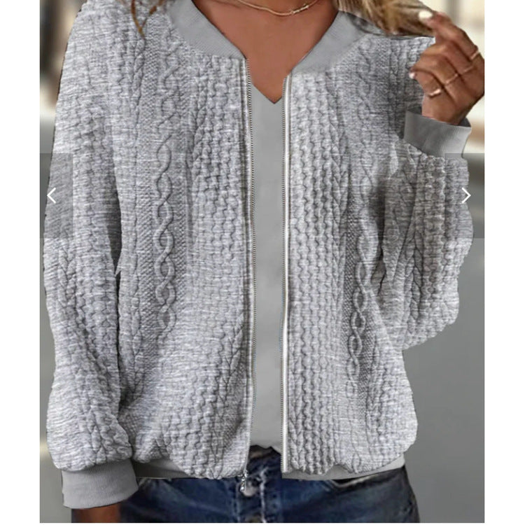 Isabella Cable Zip Cardigan