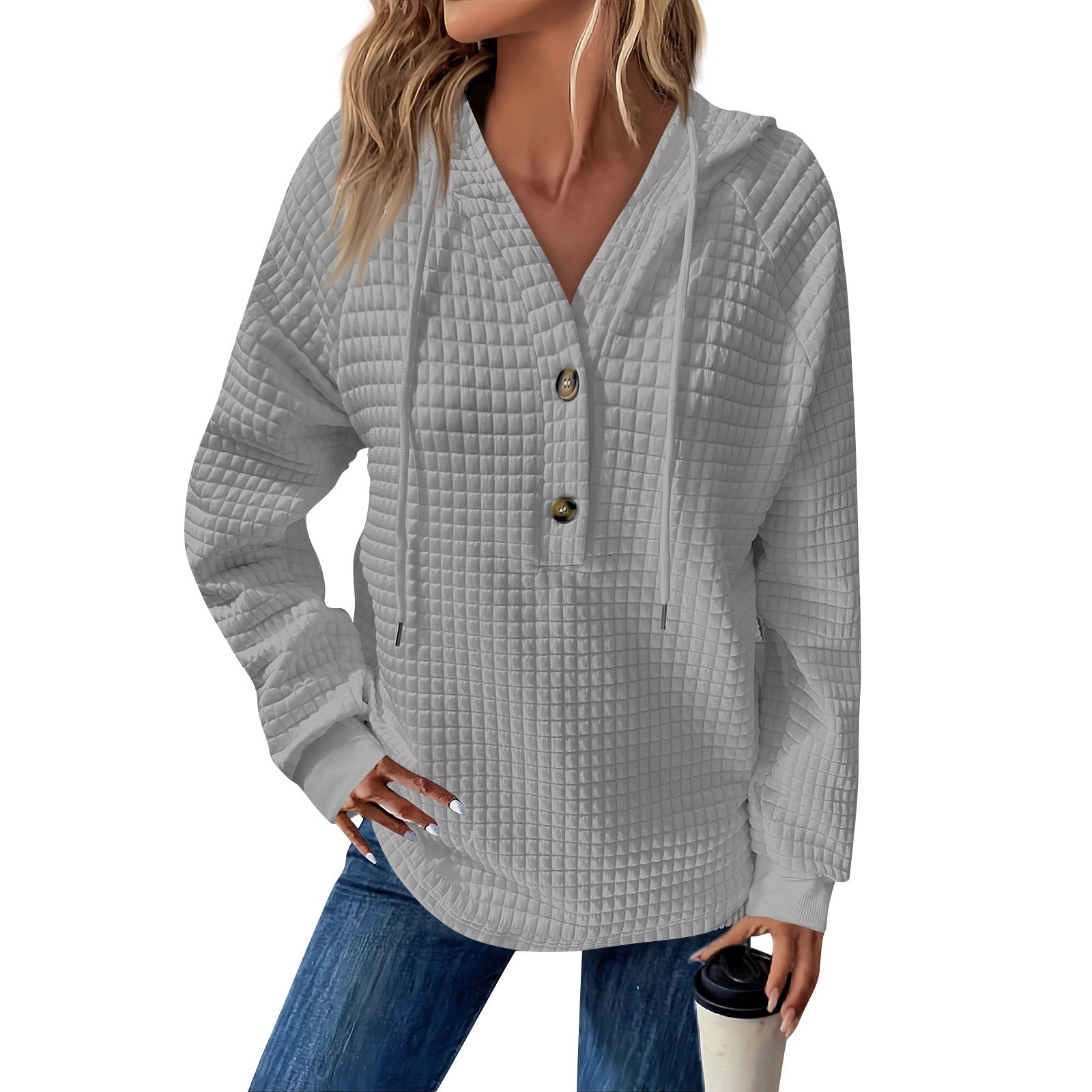 Sophie Quilted Button Hoodie