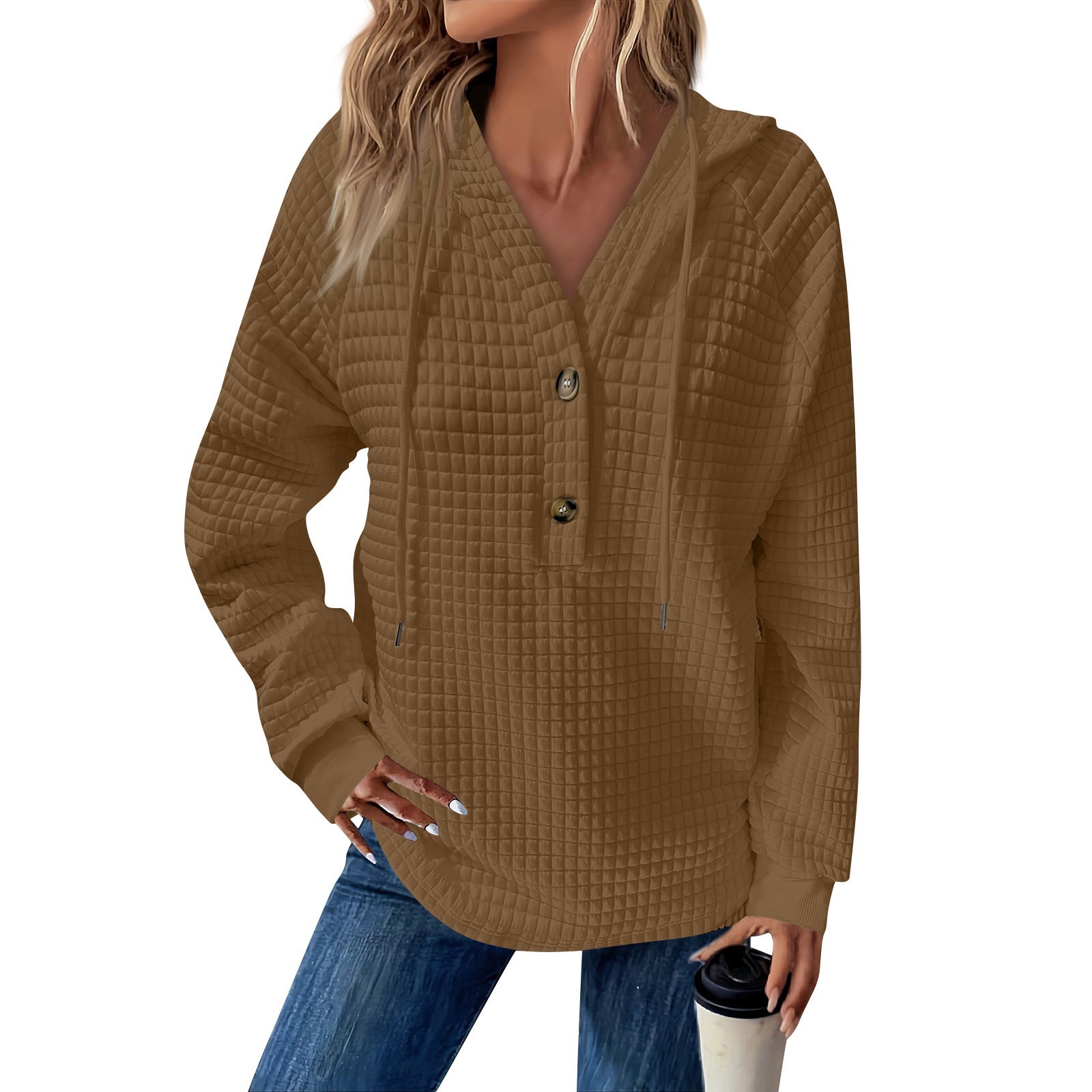 Sophie Quilted Button Hoodie