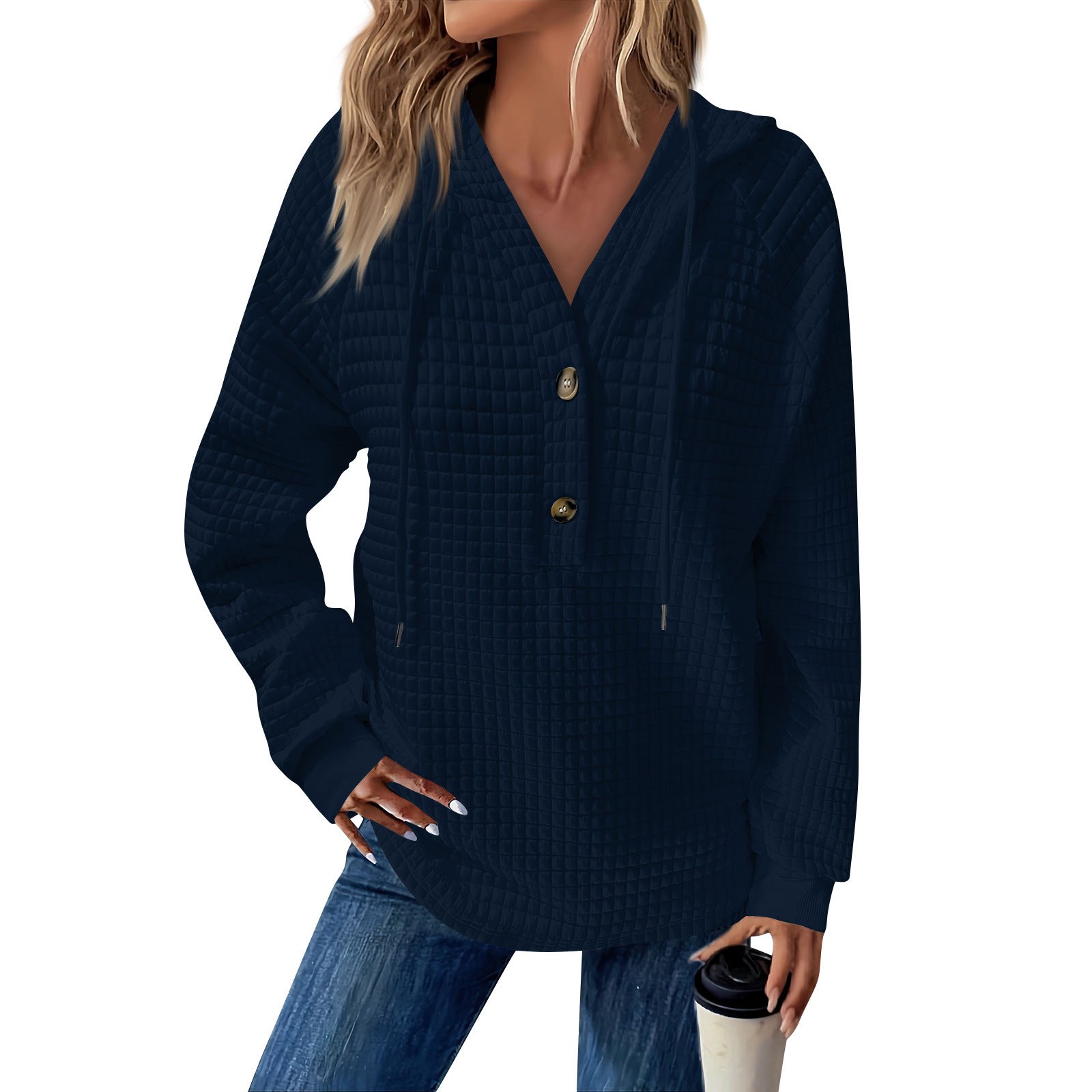 Sophie Quilted Button Hoodie