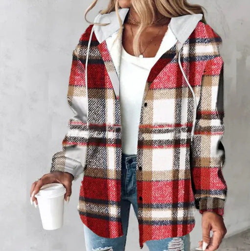 Hazel Plaid Hooded Jacket