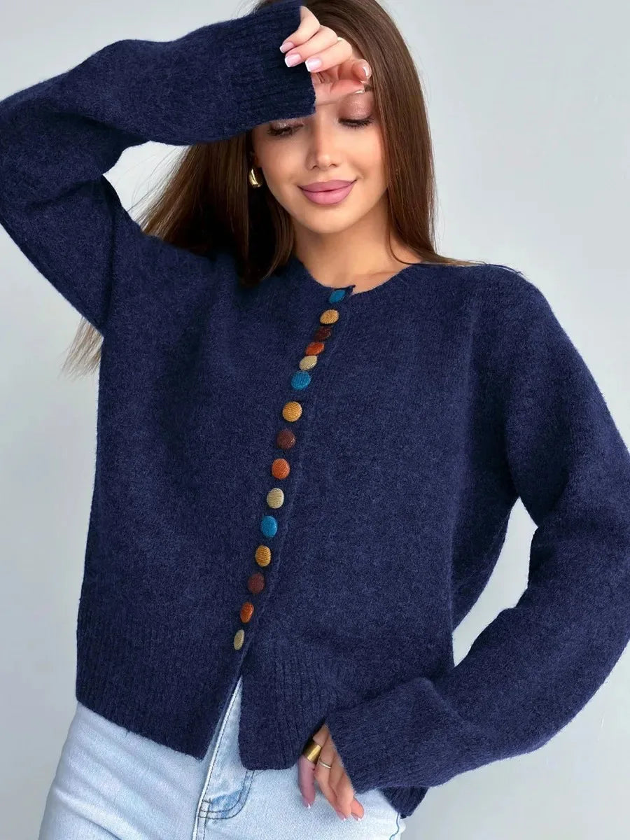 The Noelle Button-Accent Cardigan