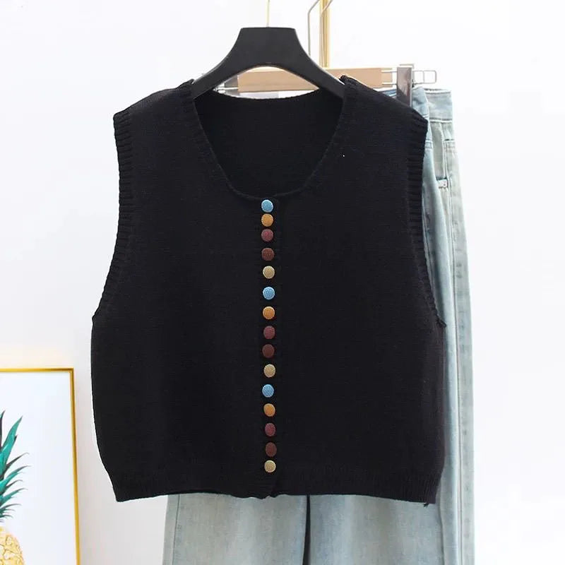 The Maribel Color-Button Knit Vest