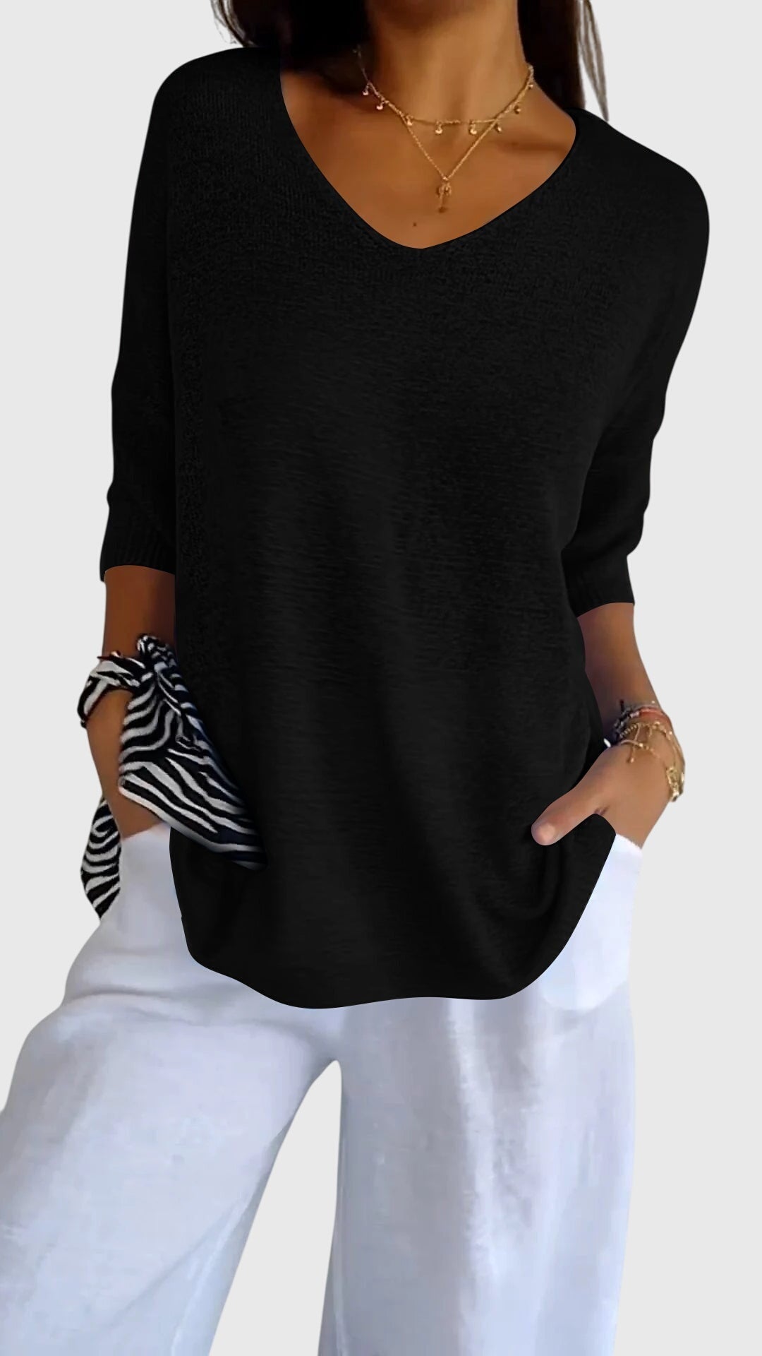 Cassandra™ Elegant V-Neck Top