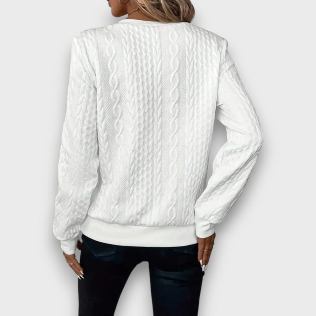 Solena Cable-Knit Zip Front Sweater