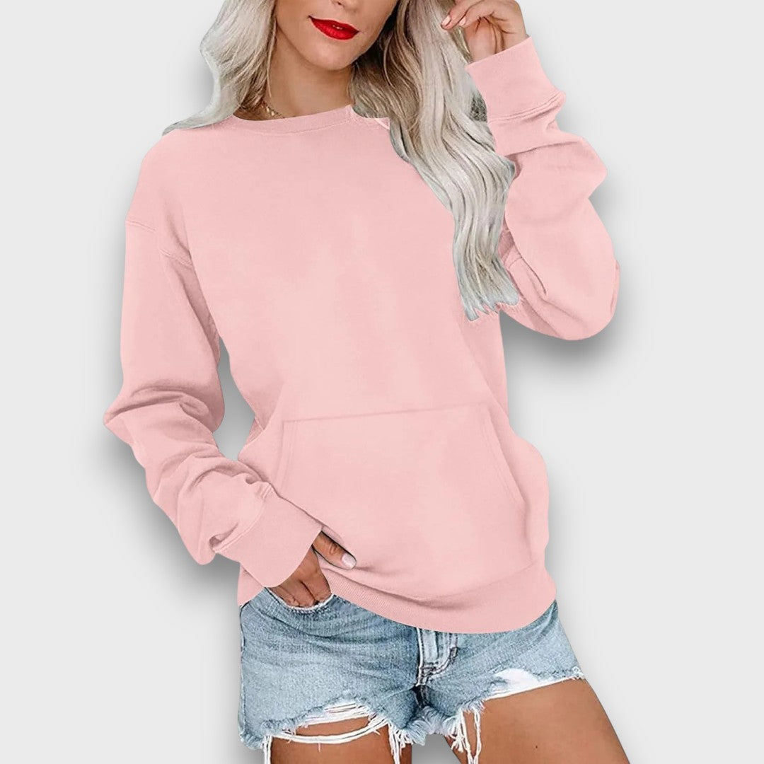 Miselle Oversized Crewneck Pocket Sweatshirt