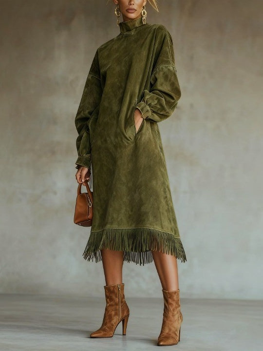 Aurora Suede Fringe Dress