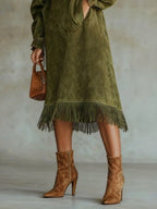 Aurora Suede Fringe Dress